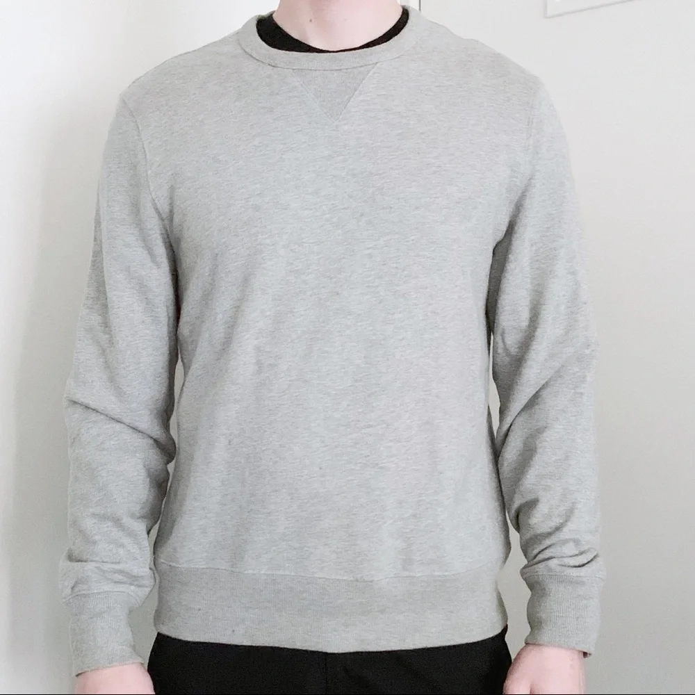 J.Crew Vintage Fleece crewneck sweater sweatshirt Y2K light gray classic preppy